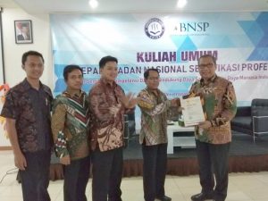 Lembaga Sertifikasi Profesi (LSP) UNIGA resmi miliki lisensi BNSP