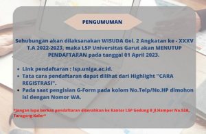 PENUTUPAN PENDAFTARAN UJI KOMPETENSI